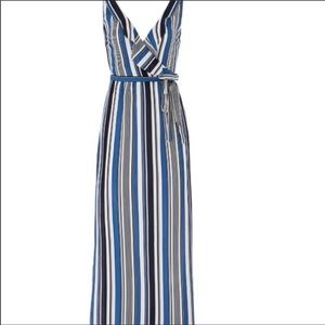 Slate and Willow Blue Striped maxi